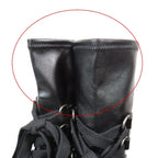 Dior Leather Boots Lace Up Logo Print Shoes 37 Black — view 9