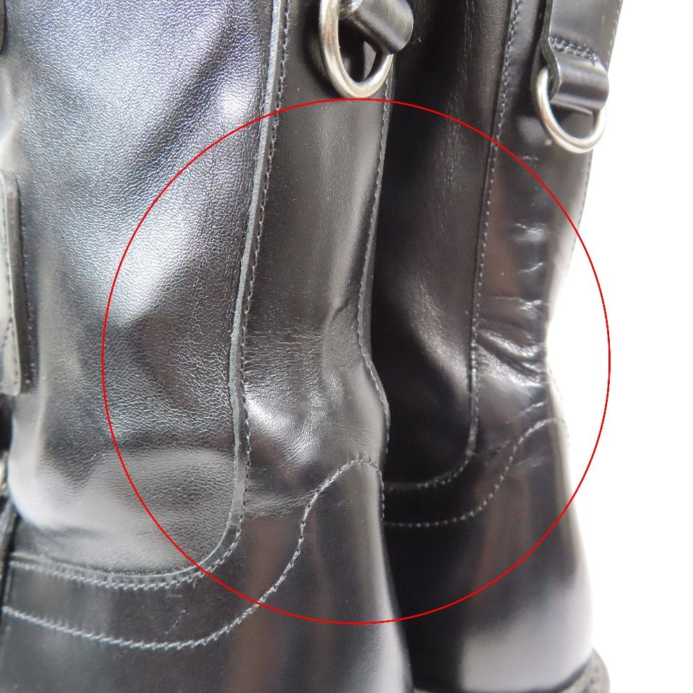 Dior Leather Boots Lace Up Logo Print Shoes 37 Black — view 8