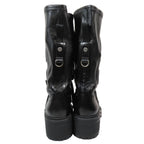 Dior Leather Boots Lace Up Logo Print Shoes 37 Black — view 3