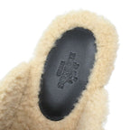 Hermes Carlotta Shearling Sandals Mules Shoes Kelly Silver Studs — view 5