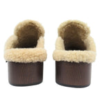 Hermes Carlotta Shearling Sandals Mules Shoes Kelly Silver Studs — view 4