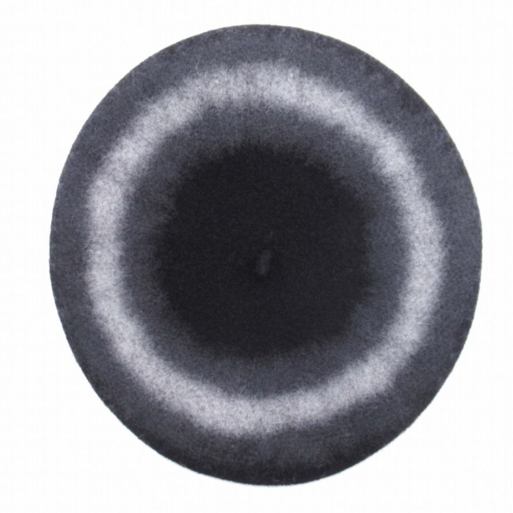 Dior Beret Hat Virgin Wool Felt Gradient Color Cap Hat Black Gray Loafer — view 3