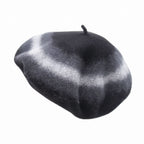 Dior Beret Hat Virgin Wool Felt Gradient Color Cap Hat Black Gray Loafer — view 2