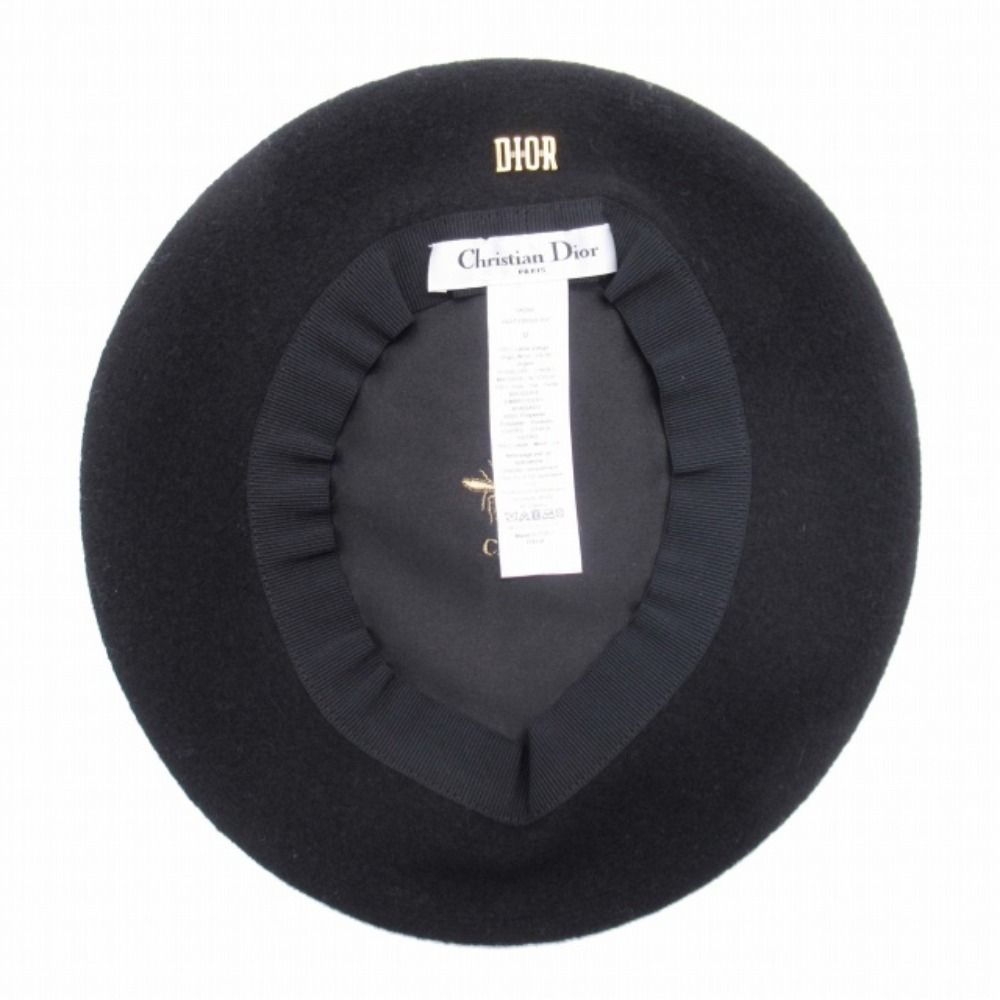 Dior Beret Hat Virgin Wool Felt Gradient Color Cap Hat Black Gray Loafer — view 4
