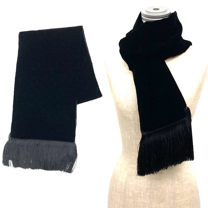 Louis Vuitton Monogram Velour Shawl Echarpe Black Scarf — view 2