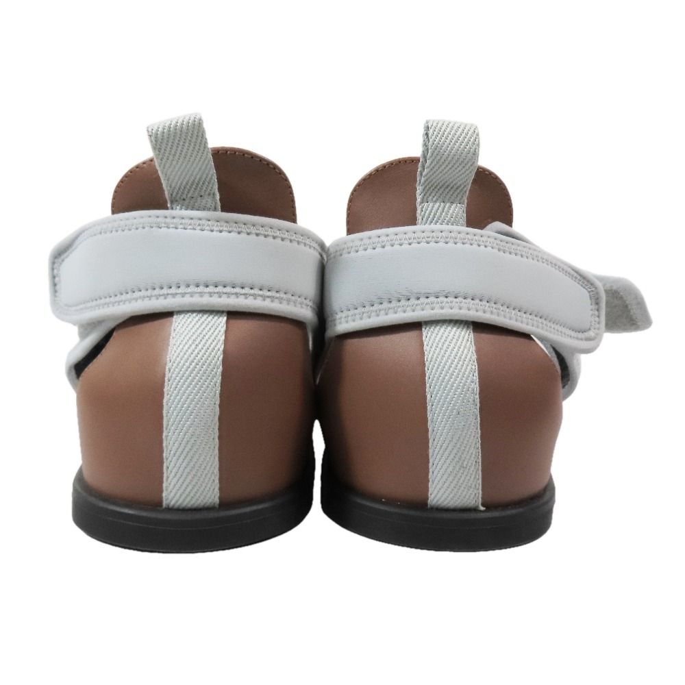 Hermes Giorno Sandals Shoes Technical Jersey Velcro 44 Gray Black — view 3