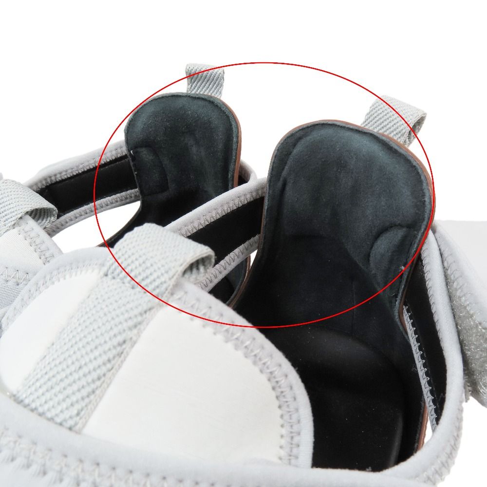 Hermes Giorno Sandals Shoes Technical Jersey Velcro 44 Gray Black — view 8
