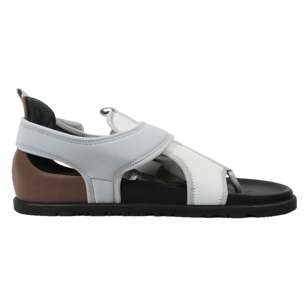 Hermes Giorno Sandals Shoes Technical Jersey Velcro 44 Gray Black — view 4