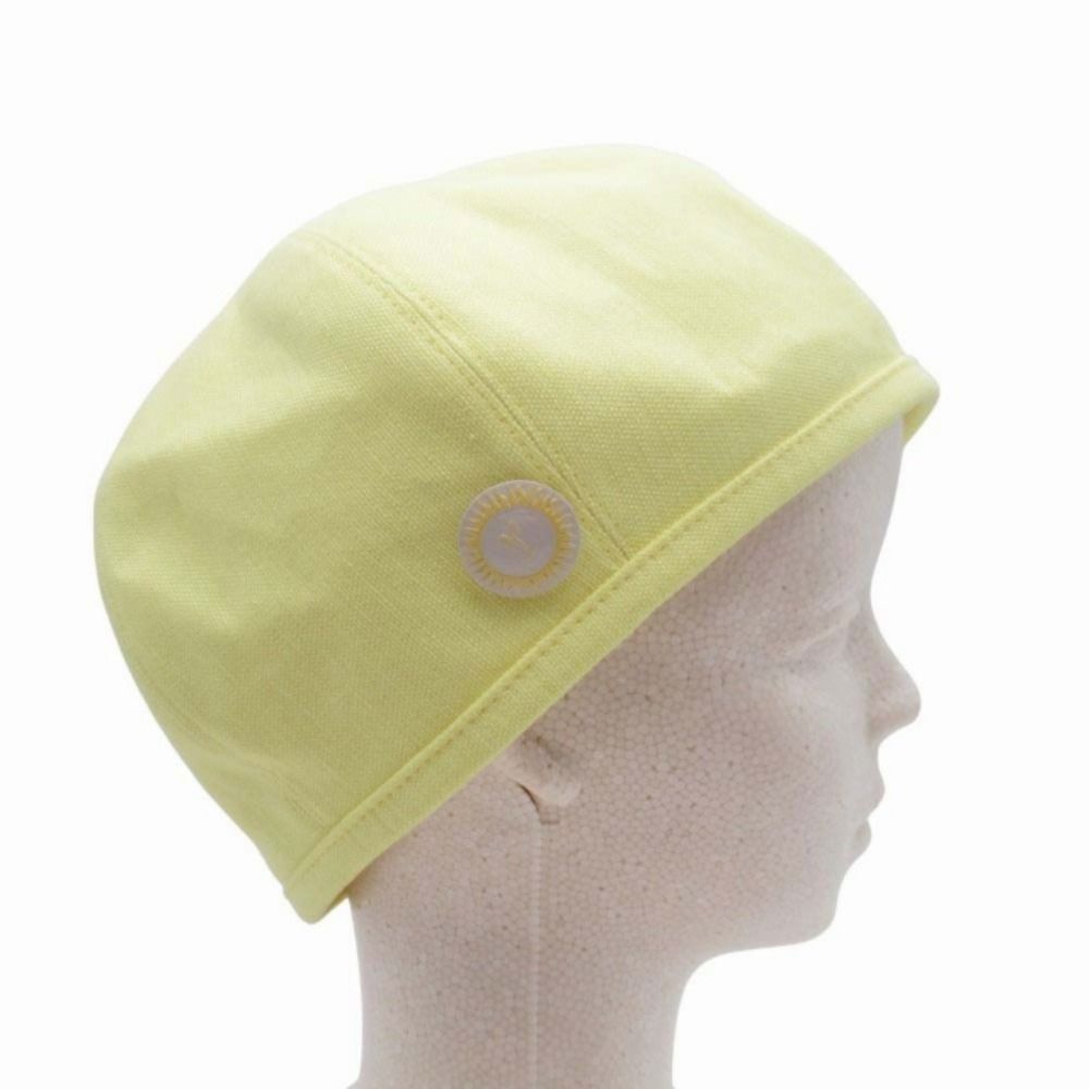 Hermes Gabrielle Beret Linen Hat Cap 57 cm Yellow Handbag — view 4