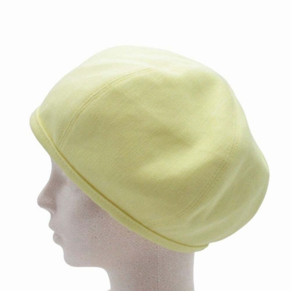 Hermes Gabrielle Beret Linen Hat Cap 57 cm Yellow Handbag — view 2