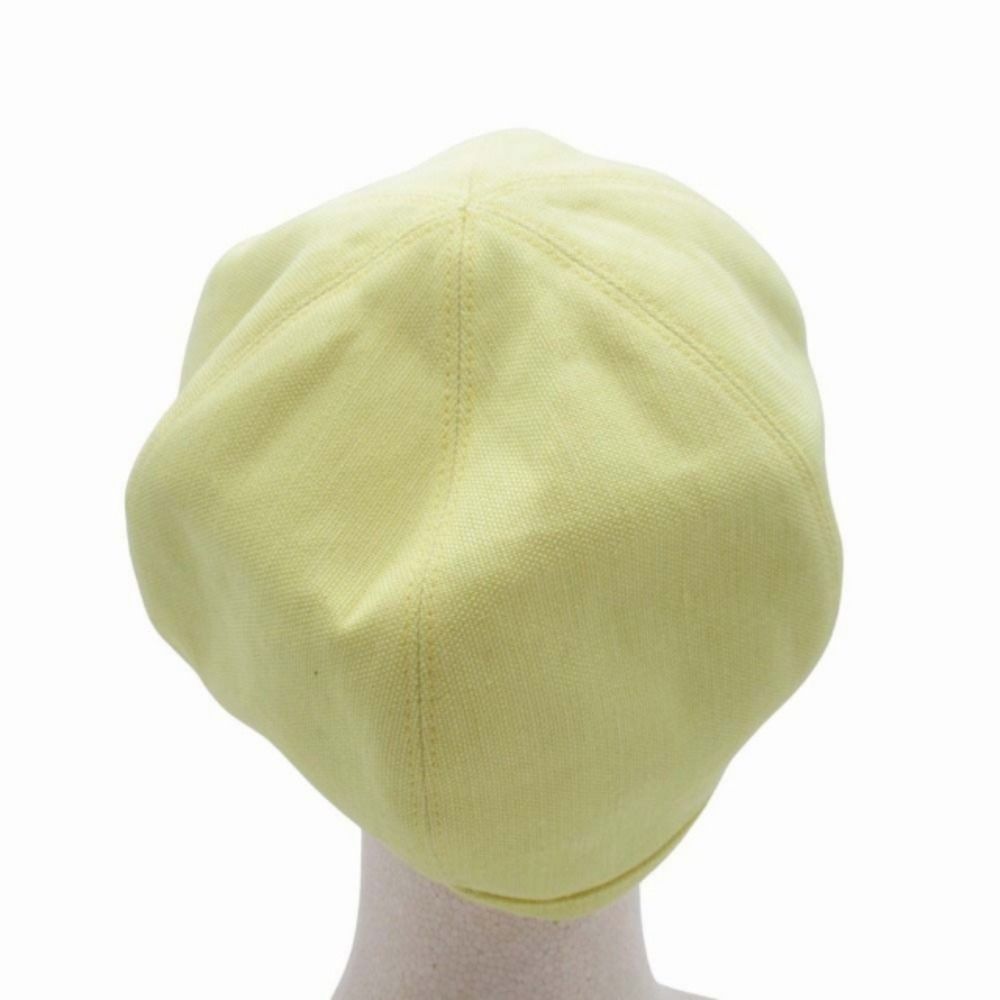 Hermes Gabrielle Beret Linen Hat Cap 57 cm Yellow Handbag — view 3