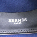 Hermes Chapeau Brooke Rabbit Felt Hat Wide Brim Folded Hat Cap 57 cm Navy — view 8