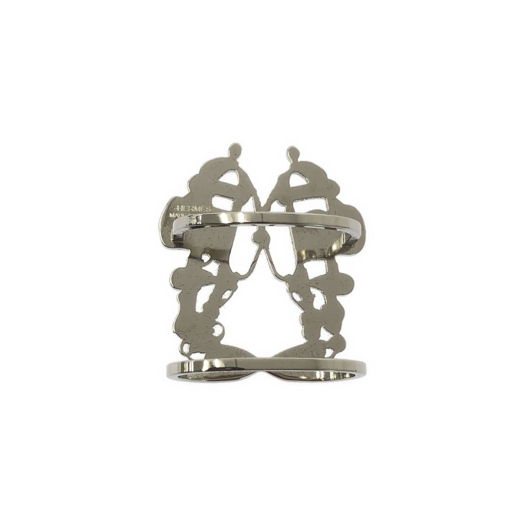 Hermes Brides de Gala Scarf Ring Silver — view 5