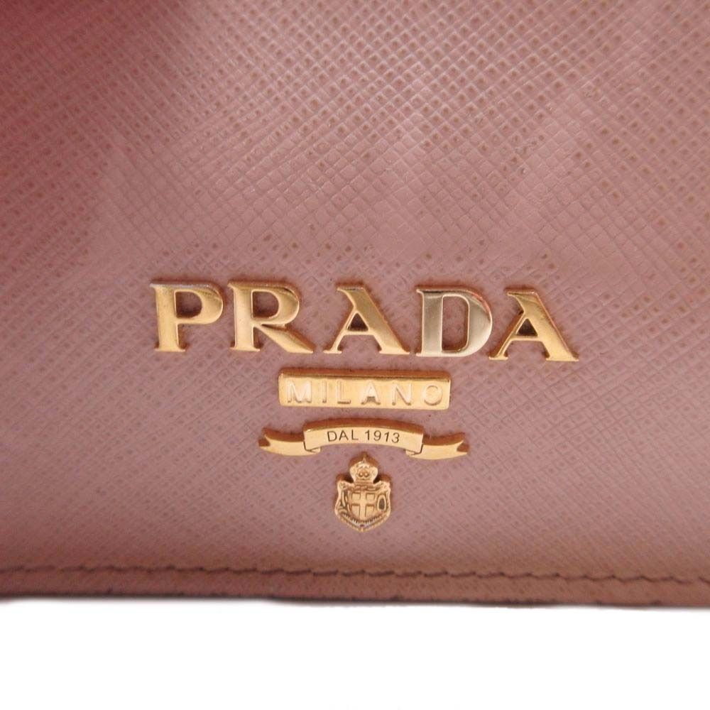 Prada Saffiano Leather Multicolor Bifold Wallet Compact with Coin Purse Beige — view 8