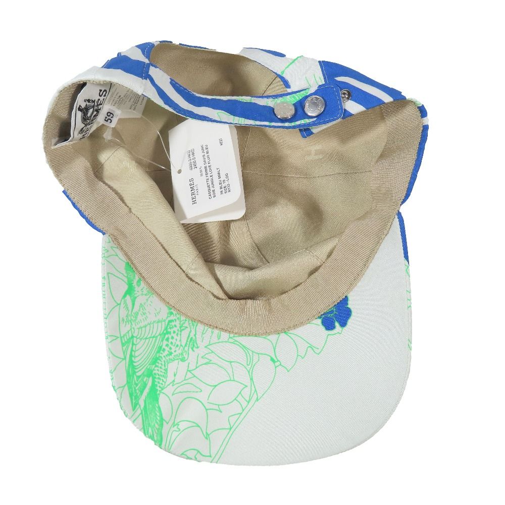 Hermes Davis Jungle Love Cap Botanical Flower All Over Pattern Series Button — view 5