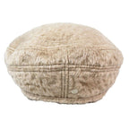 Hermes Alpaca Wool Brushed Beret Hat Saint Honore Series Button Logo Hat Beige — view 7