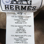 Hermes Alpaca Wool Brushed Beret Hat Saint Honore Series Button Logo Hat Beige — view 6