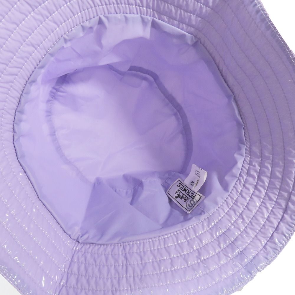 Hermes Red Bucket Hat Bakeha Rain Hat Nylon French Hat Purple 59 — view 4