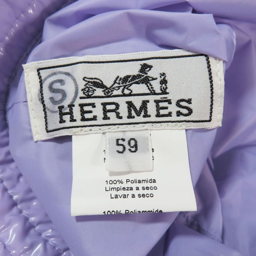 Hermes Red Bucket Hat Bakeha Rain Hat Nylon French Hat Purple 59 — view 5