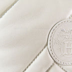 Hermes Leather Long Boots Exlibris Quilted Logo Shoes Ivory — view 7