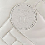 Hermes Leather Long Boots Exlibris Quilted Logo Shoes Ivory — view 6
