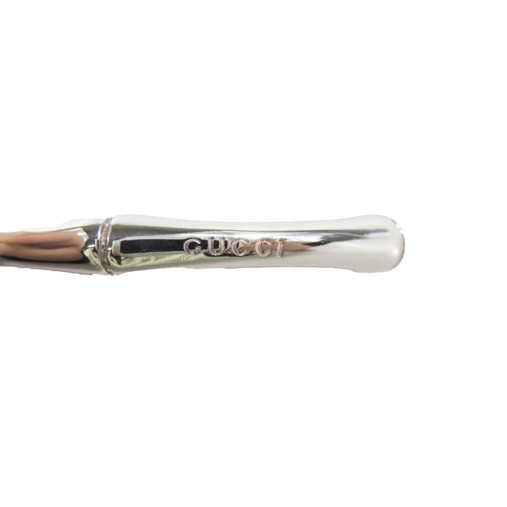 Gucci Polished Bamboo Hoop Earrings Silver Both — view 4