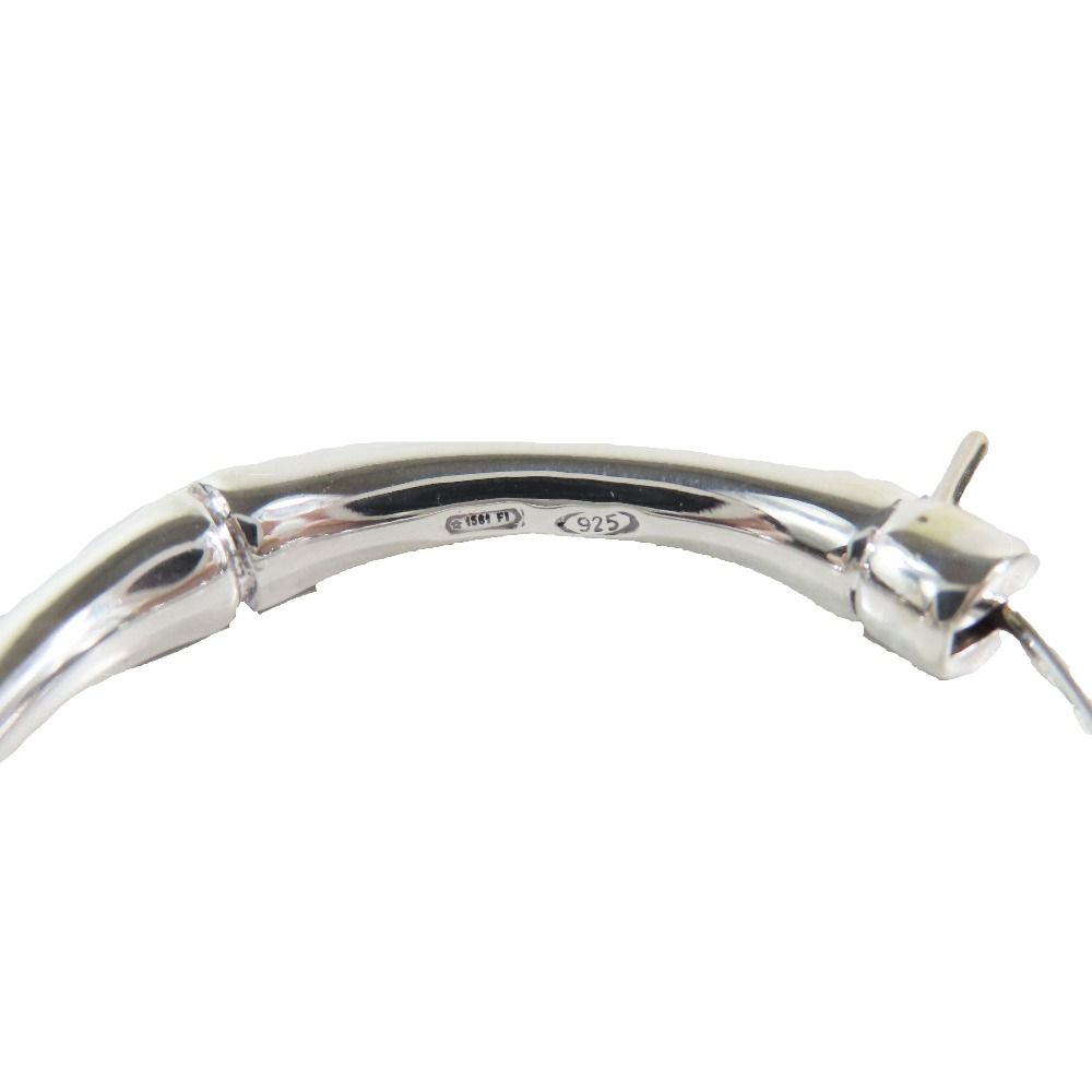 Gucci Polished Bamboo Hoop Earrings Silver Both — view 6
