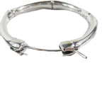 Gucci Polished Bamboo Hoop Earrings Silver Both — view 3