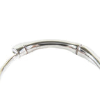 Gucci Polished Bamboo Hoop Earrings Silver Both — view 7
