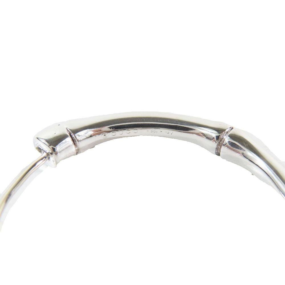 Gucci Polished Bamboo Hoop Earrings Silver Both — view 7