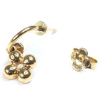 Louis Vuitton Earrings Blooming Gold Metal LV Circle Monogram Flower — view 3