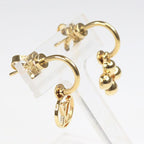 Louis Vuitton Earrings Blooming Gold Metal LV Circle Monogram Flower — view 2