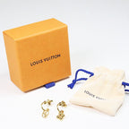 Louis Vuitton Earrings Blooming Gold Metal LV Circle Monogram Flower — view 6