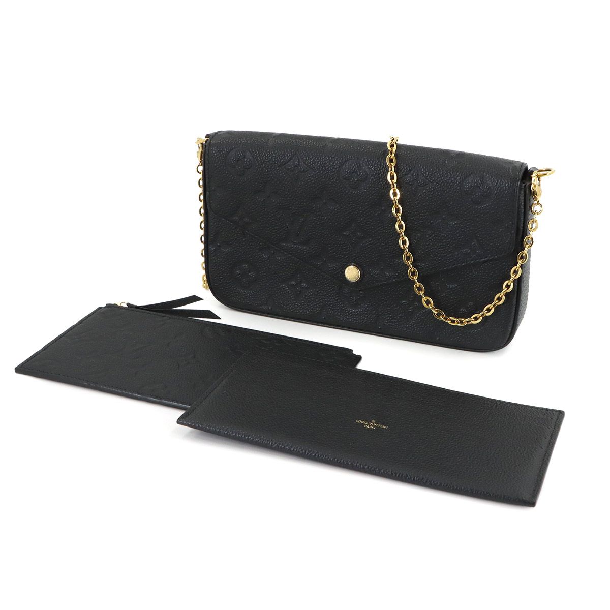 Louis Vuitton Monogram Empreinte Pochette Felicity Chain Wallet Noir Black — view 2