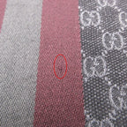 Gucci Scarf Shawl Web Line GG Pattern Fringe Gray Black — view 6