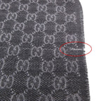 Gucci Scarf Shawl Web Line GG Pattern Fringe Gray Black — view 8