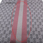 Gucci Scarf Shawl Web Line GG Pattern Fringe Gray Black — view 4