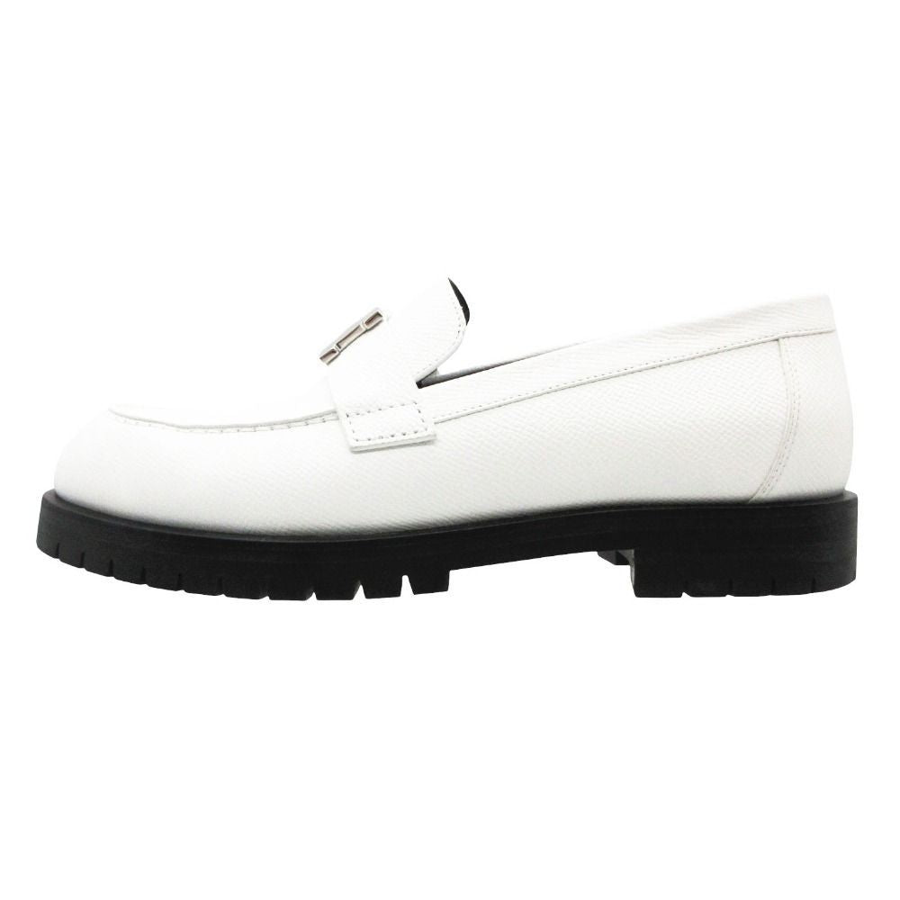 Hermes Loafers Moccasins Faubourg Veau Epsom White 37 — view 2