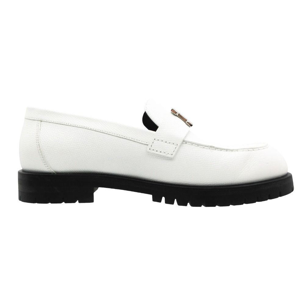 Hermes Loafers Moccasins Faubourg Veau Epsom White 37 — view 3
