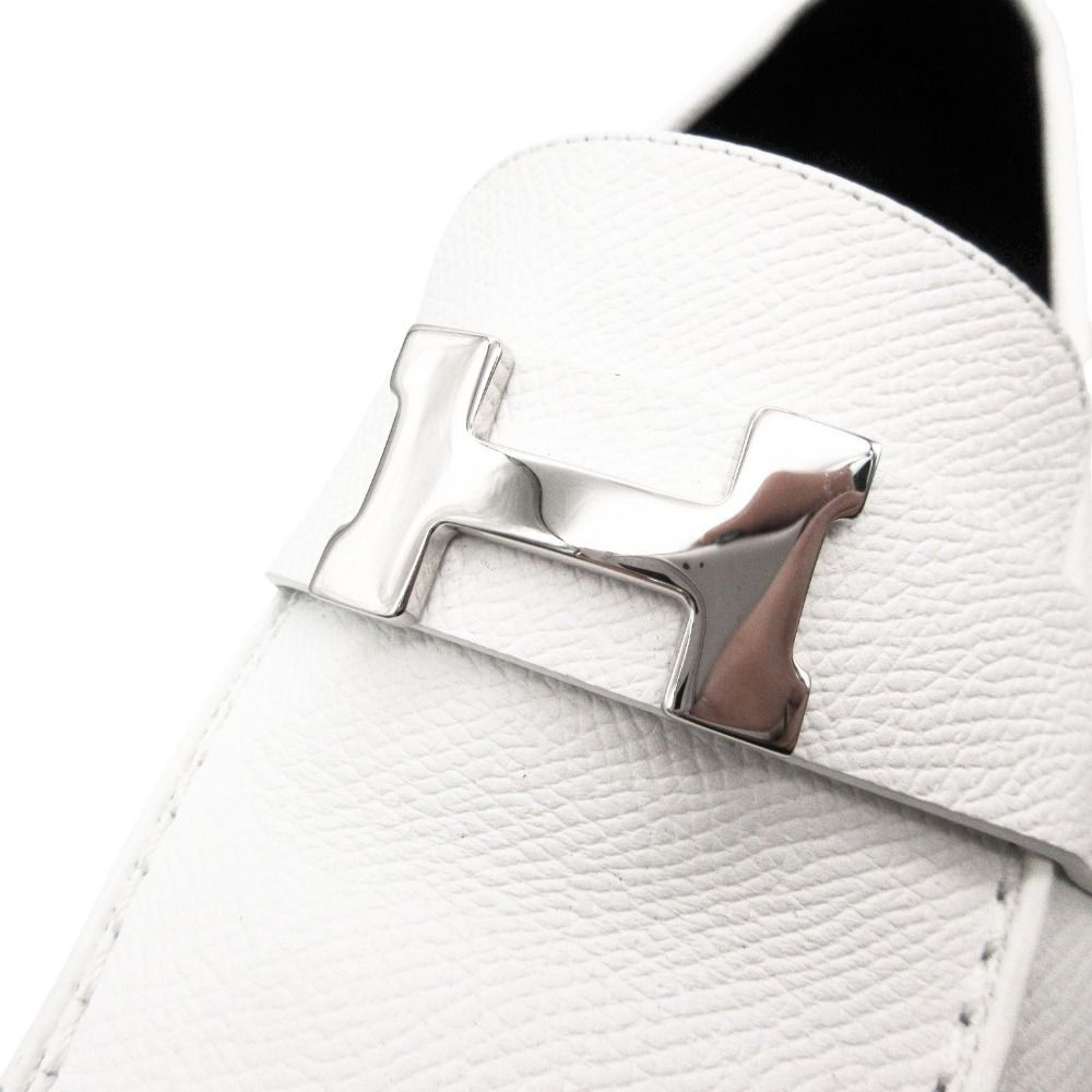 Hermes Loafers Moccasins Faubourg Veau Epsom White 37 — view 8