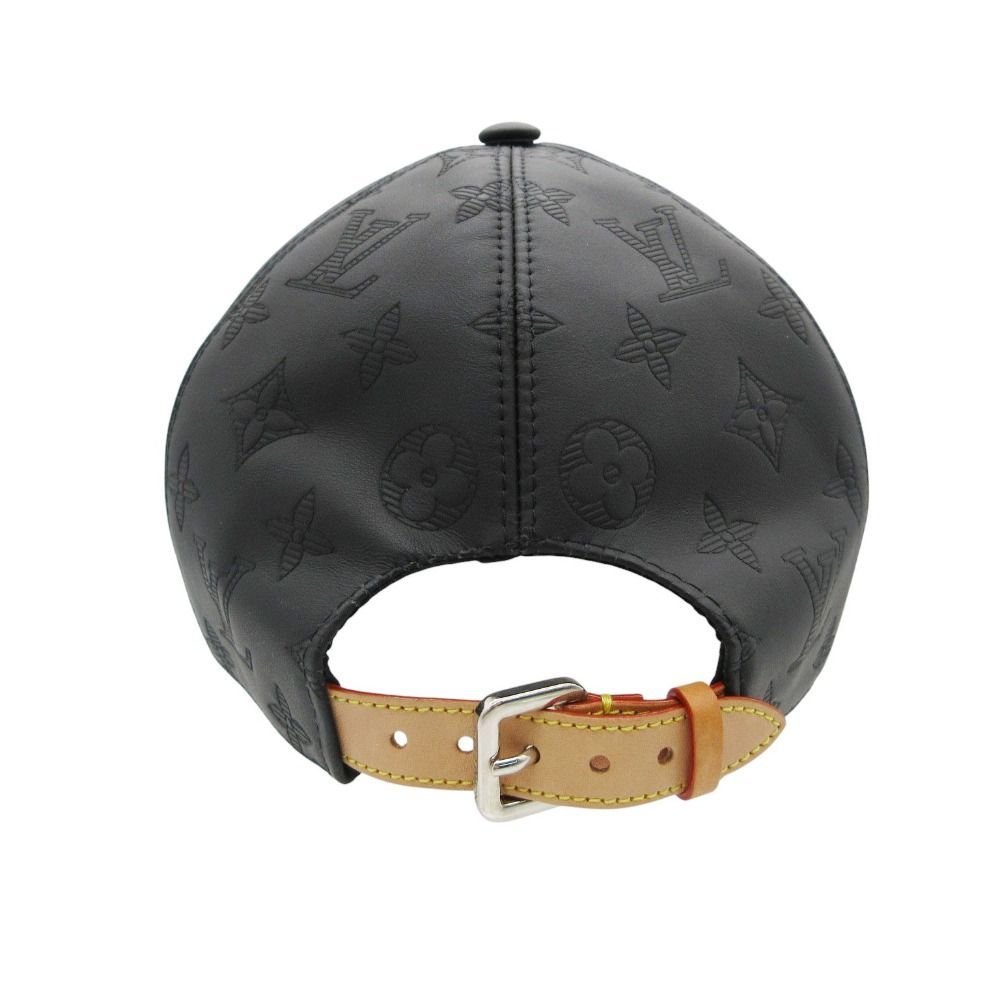 Louis Vuitton Cap Monogram Shadow Leather Hat Black — view 3