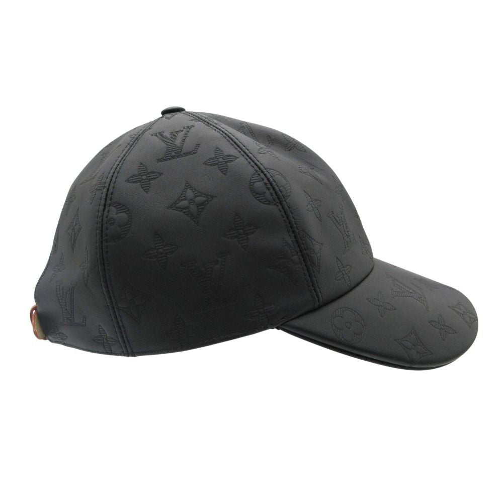 Louis Vuitton Cap Monogram Shadow Leather Hat Black — view 4