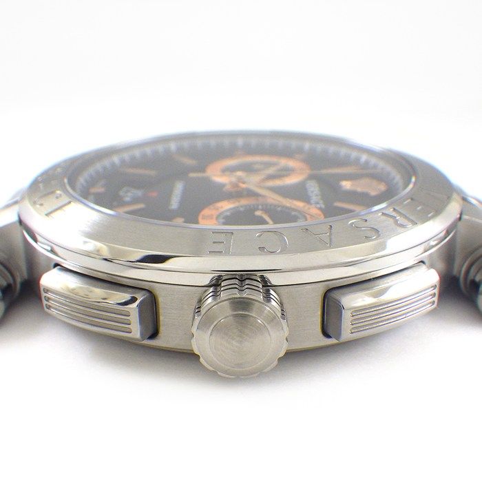 Versace Watch Aion Date Chronograph Small Seconds Black Dial SS Quartz Analog — view 2