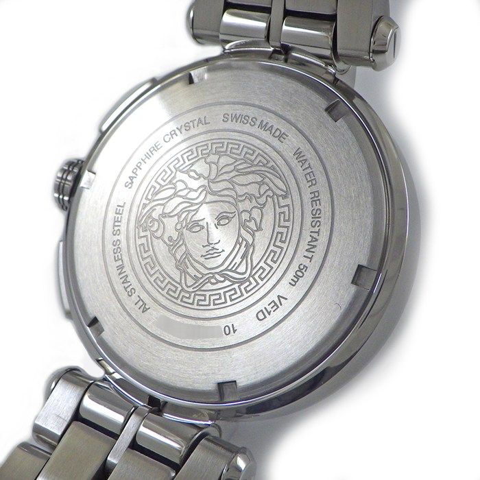 Versace Watch Aion Date Chronograph Small Seconds Black Dial SS Quartz Analog — view 4