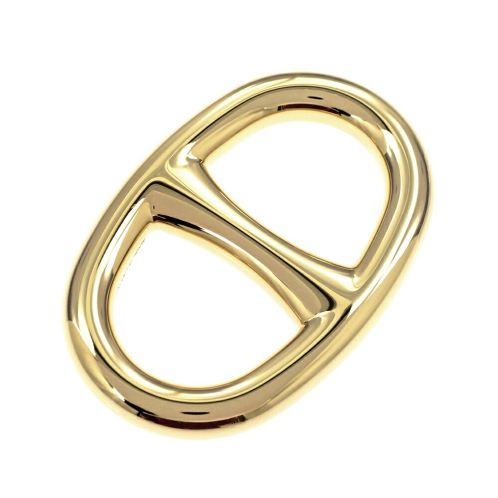 Hermes Scarf Ring Chaine D'ancre Permanent Brass Gold Color GD Pendant Style — view 4