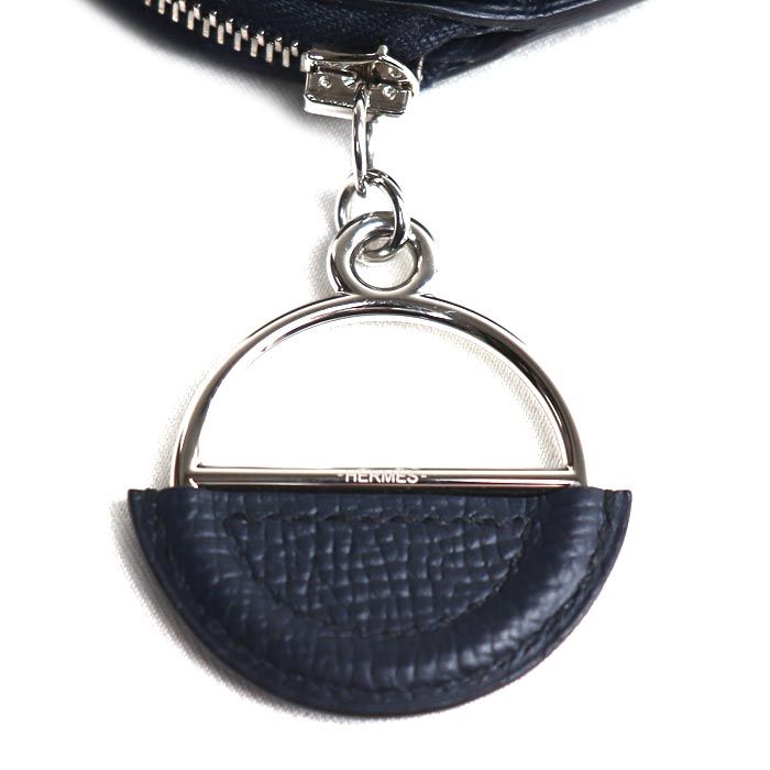 Hermes in the Loop Mini Veau Epsom Coin Case Blue Indigo Multicolor — view 5