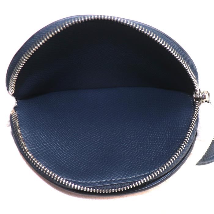 Hermes in the Loop Mini Veau Epsom Coin Case Blue Indigo Multicolor — view 4