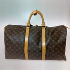 Louis Vuitton Monogram Keepall 50 Boston Bag Brown Key Missing — view 2