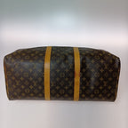 Louis Vuitton Monogram Keepall 50 Boston Bag Brown Key Missing — view 3