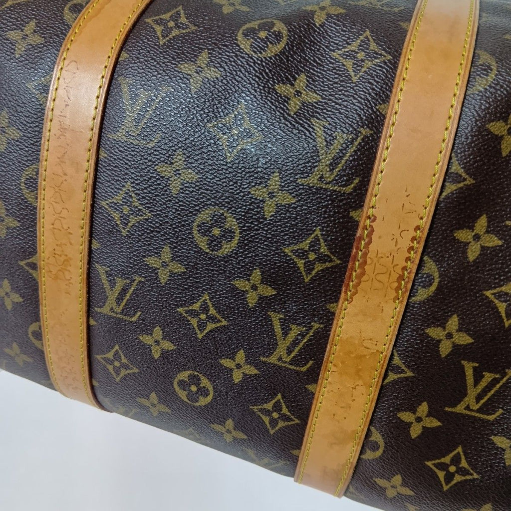 Louis Vuitton Monogram Keepall 50 Boston Bag Brown Key Missing — view 4
